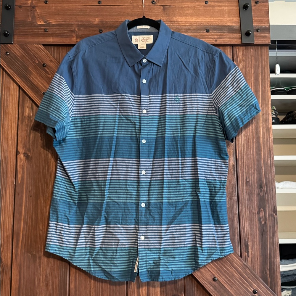 Original Penguin Blue Casual Button Down Shirt